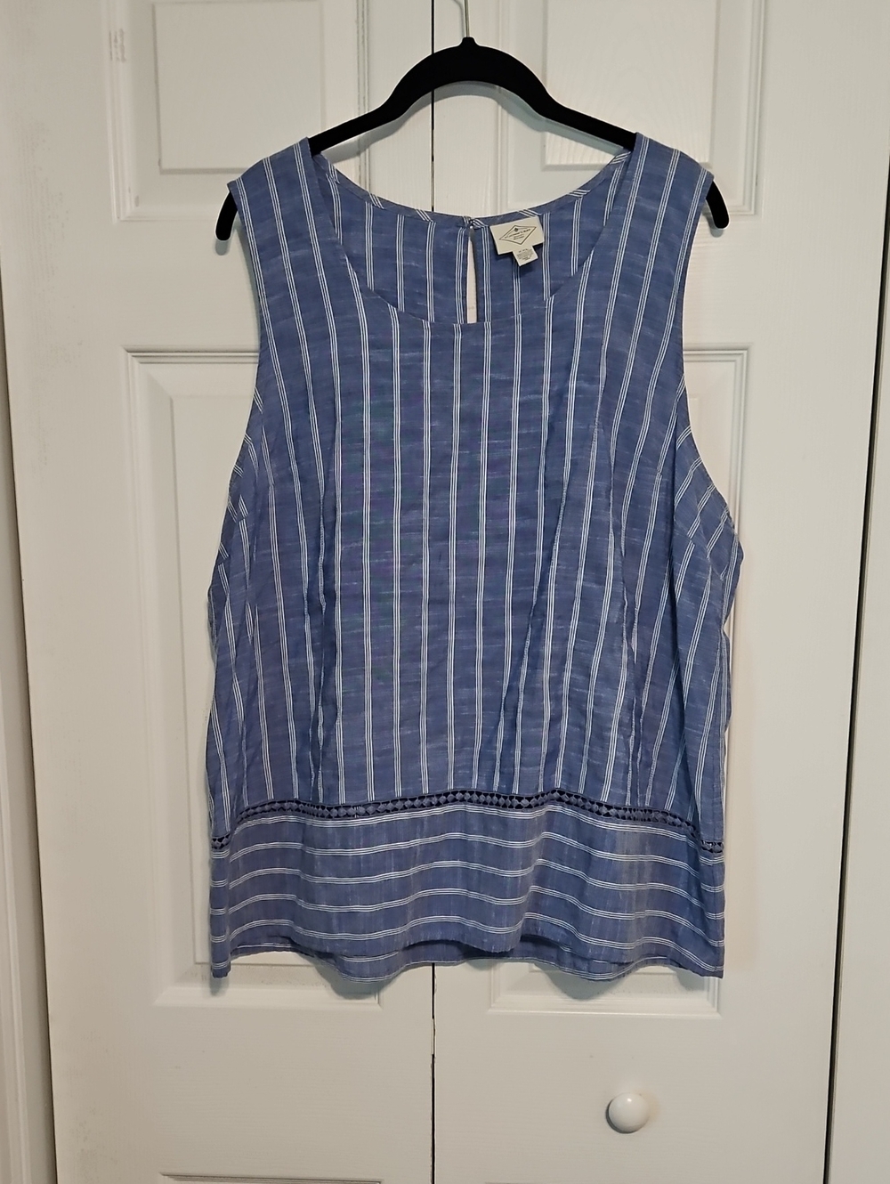 St. John's Bay Blue and White Striped Tank Top